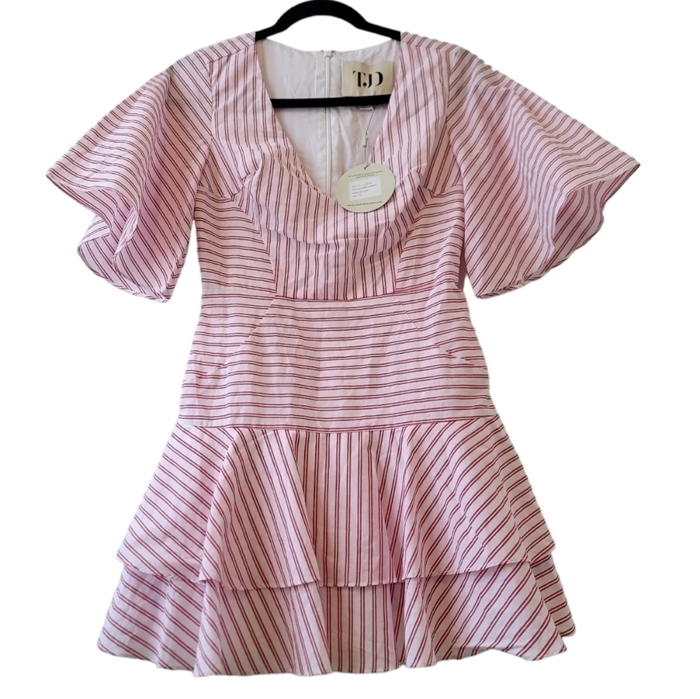 The Jetset Diaries Striped v neck dress